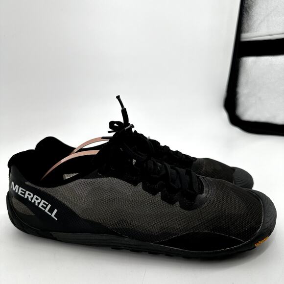 Merrell Vapor Glove 4 Trail Runners Cross Trainers Barefoot Vibram Black 9 - Picture 3 of 8